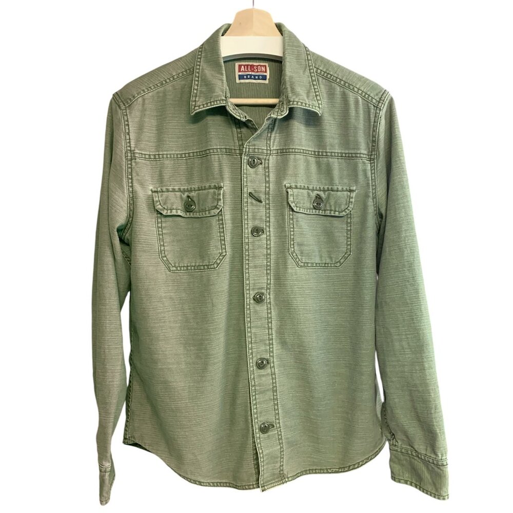 All-Son Urban Outfitters Men's Button-Down Utility Shirt Jacket Olive Sz S